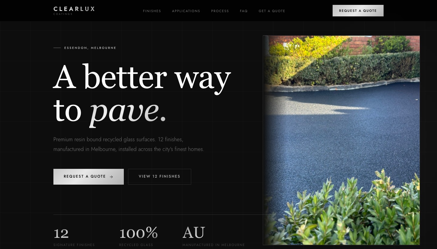 The Clear Lux Coatings website